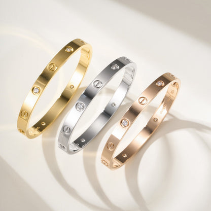 [LUXE] LOVE BRACELET 6.1MM 4 DIAMONDS