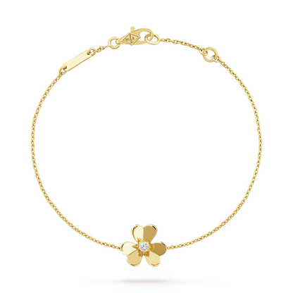 [LUXE]FRIVOLE PULSERA DE MALAQUITA ROSA CON FLOR DE ORO