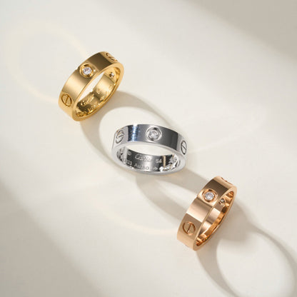 [LUXE] LOVE 4MM 1 DIAMOND RING