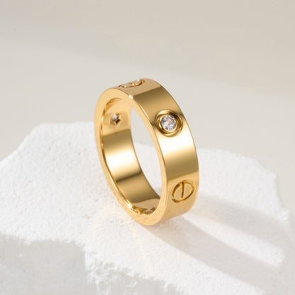 [LUXE] LOVE 4MM 1 DIAMOND RING