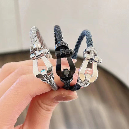 [LUXE]FORCE PULSERA DE HERRADURA GRANDE SIN DIAMANTES PLATA