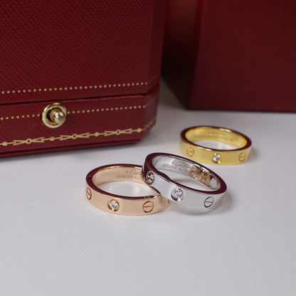 [LUXE] LOVE 4MM 1 DIAMOND RING
