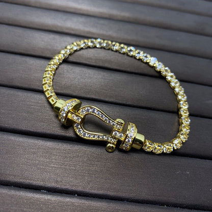 [LUXE]FORCE BRAZALETE DE TENIS DE DIAMANTE CON HERRADURA