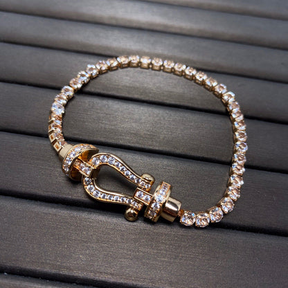 [LUXE]FORCE BRAZALETE DE TENIS DE DIAMANTE CON HERRADURA