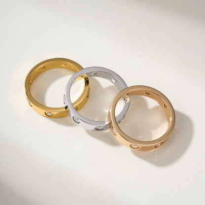 [LUXE] LOVE 4MM 8 DIAMOND RING