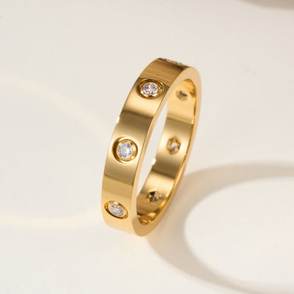 [LUXE] LOVE 4MM 8 DIAMOND RING