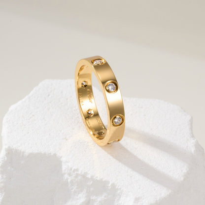 [LUXE] LOVE 4MM 8 DIAMOND RING