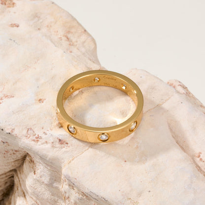 [LUXE] LOVE 4MM 8 DIAMOND RING