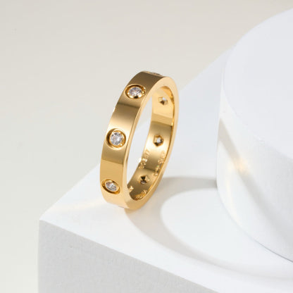[LUXE] LOVE 4MM 8 DIAMOND RING