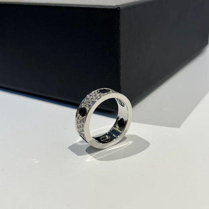 [LUXE] LOVE RING 5.5MM DIAMONDS PAVED CERAMIC