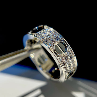 [LUXE] LOVE RING 5.5MM DIAMONDS PAVED CERAMIC