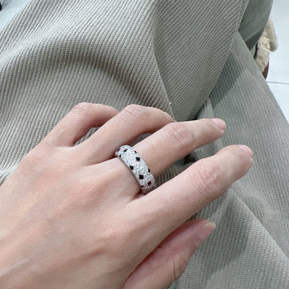 [LUXE] PANTHERE SPOTTED FULL DIAMOND RING