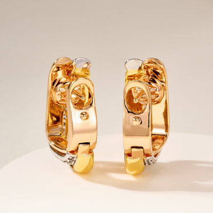 [LUXE] TRINITY HALF DIAMOND  CUSHION EARRINGS