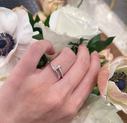 [LUXE] JUSTE 1.8MM HALF DIAMOND RING