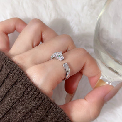[LUXE] PANTHERE HALF DIAMOND SMALL RING