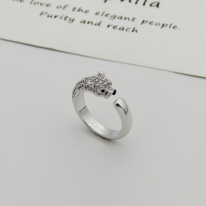 [LUXE] PANTHERE HALF DIAMOND SMALL RING
