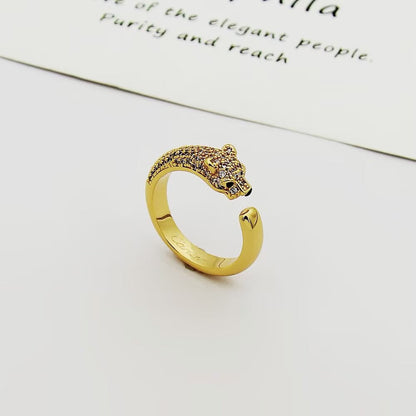 [LUXE] PANTHERE HALF DIAMOND SMALL RING