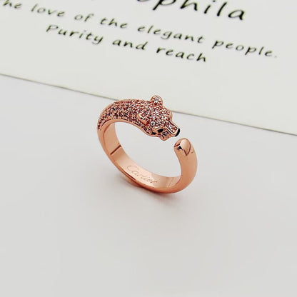 [LUXE] PANTHERE HALF DIAMOND SMALL RING