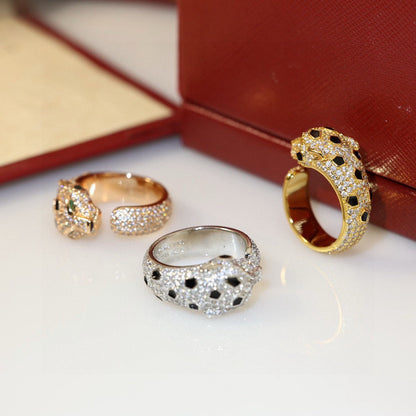 [LUXE] PANTHERE SPOTTED FULL DIAMOND MEDIUM RING