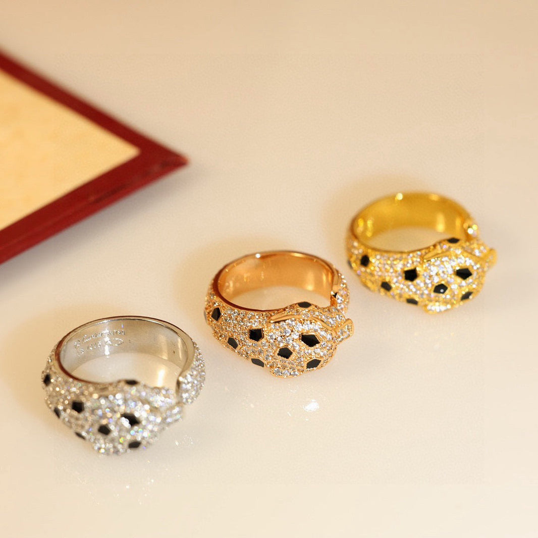 [LUXE] PANTHERE SPOTTED FULL DIAMOND MEDIUM RING