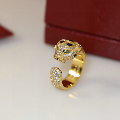 [LUXE] PANTHERE SPOTTED FULL DIAMOND MEDIUM RING