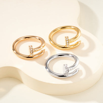 [LUXE] JUSTE RING 2.6MM HALF DIAMOND