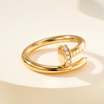 [LUXE] JUSTE RING 2.6MM HALF DIAMOND