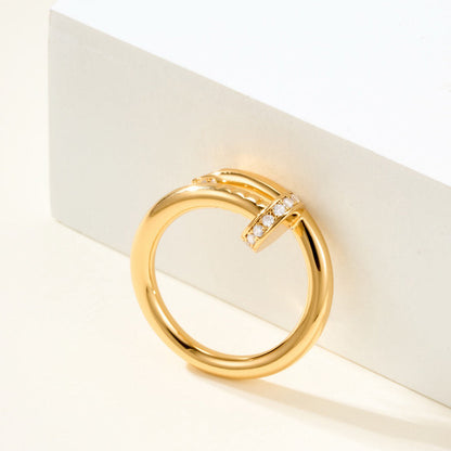 [LUXE] JUSTE RING 2.6MM HALF DIAMOND