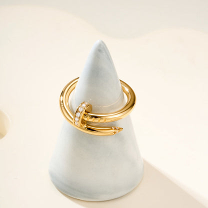 [LUXE] JUSTE RING 2.6MM HALF DIAMOND
