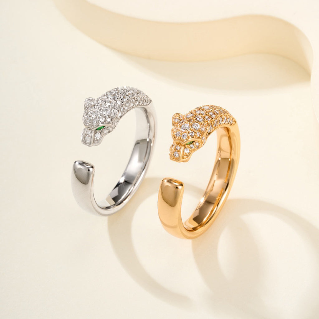 [LUXE] PANTHERE HALF DIAMOND SMALL RING