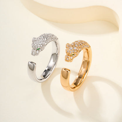 [LUXE] PANTHERE HALF DIAMOND SMALL RING