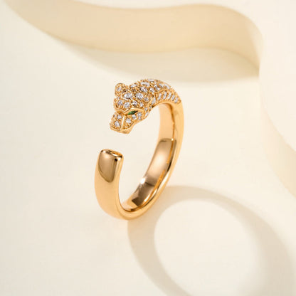 [LUXE] PANTHERE HALF DIAMOND SMALL RING