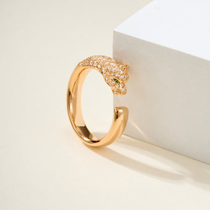 [LUXE] PANTHERE HALF DIAMOND SMALL RING