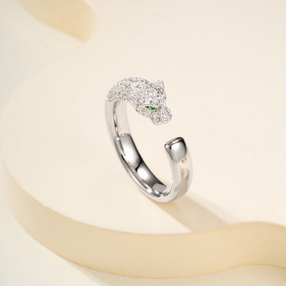 [LUXE] PANTHERE HALF DIAMOND SMALL RING