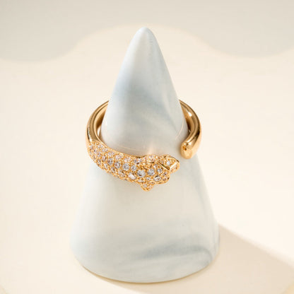 [LUXE] PANTHERE HALF DIAMOND SMALL RING