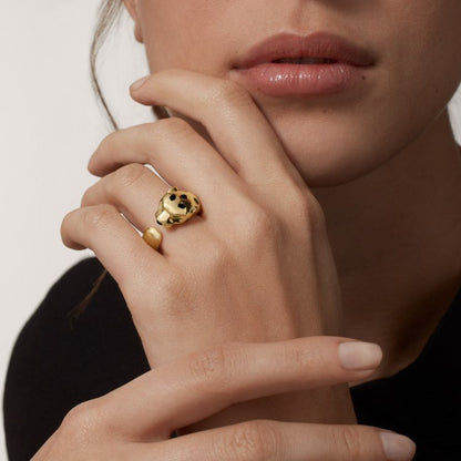 [LUXE] PANTHERE SPOTTED MEDIUM RING