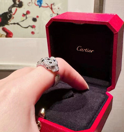 [LUXE] PANTHERE SPOTTED FULL DIAMOND MEDIUM RING