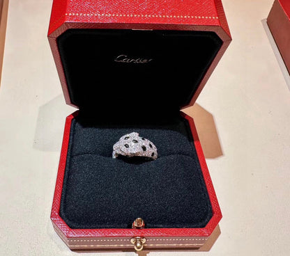 [LUXE] PANTHERE SPOTTED FULL DIAMOND MEDIUM RING
