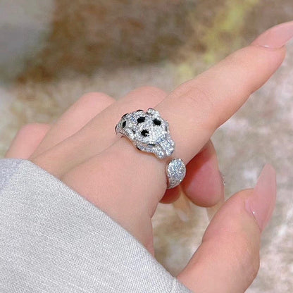[LUXE] PANTHERE SPOTTED FULL DIAMOND MEDIUM RING