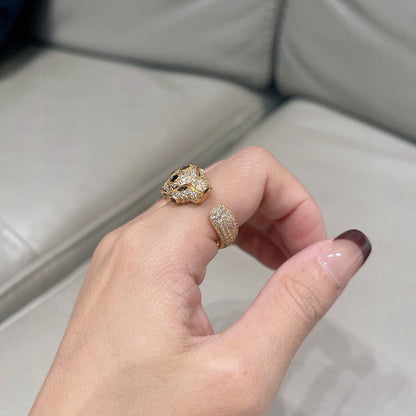 [LUXE] PANTHERE SPOTTED FULL DIAMOND MEDIUM RING