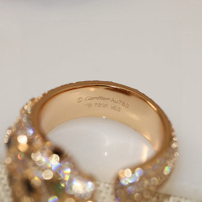 [LUXE] PANTHERE SPOTTED FULL DIAMOND MEDIUM RING