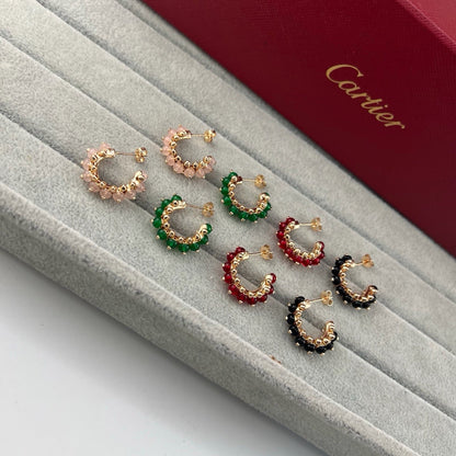 [LUXE] CLASH 7.9MM AGATE CHALCEDONY EARRINGS