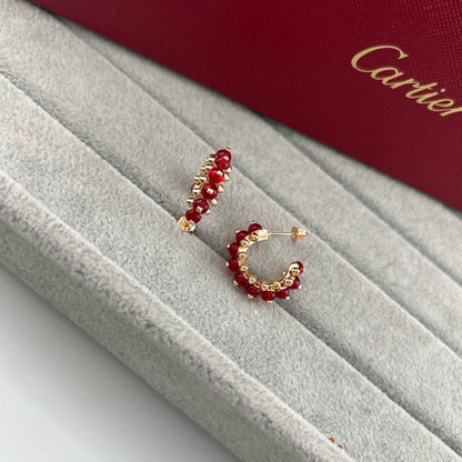 [LUXE] CLASH 7.9MM AGATE CHALCEDONY EARRINGS