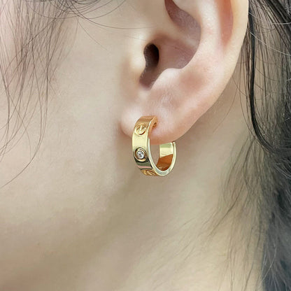 [LUXE] LOVE EARRINGS 5.7MM 2 DIAMONDS