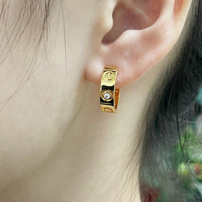 [LUXE] LOVE EARRINGS 5.7MM 2 DIAMONDS