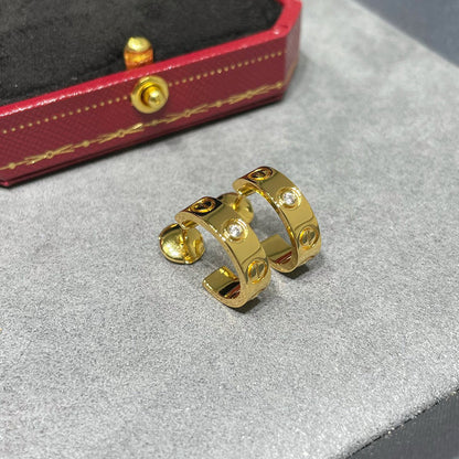 [LUXE] LOVE EARRINGS 5.7MM 2 DIAMONDS