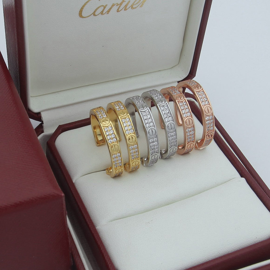 [LUXE] LOVE EARRINGS 3.6MM DIAMOND PAVED