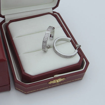 [LUXE] LOVE EARRINGS 3.6MM DIAMOND PAVED