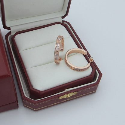 [LUXE] LOVE EARRINGS 3.6MM DIAMOND PAVED