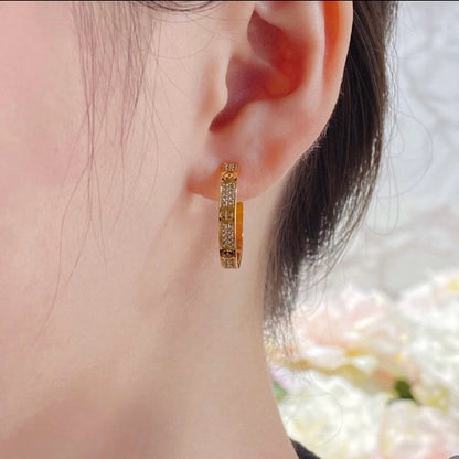 [LUXE] LOVE EARRINGS 3.6MM DIAMOND PAVED